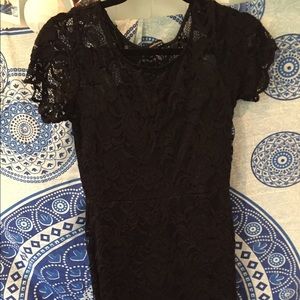 Lacey black bodycon dress